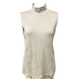 Croft & Barrow Grey Ribbed Turtleneck Tank XL